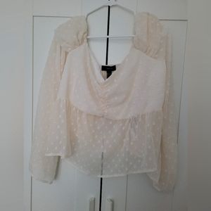 Plus Size Chiffon Off-the-Shoulder Top